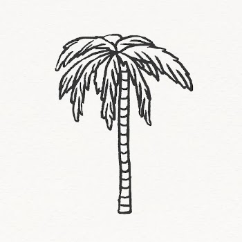 Palm tree sticker, cute line | Free Vector Illustration - rawpixel