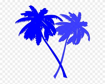 Palm Trees Blue Clip Art At Clkercom Vector Online - Palm Trees Clip Art