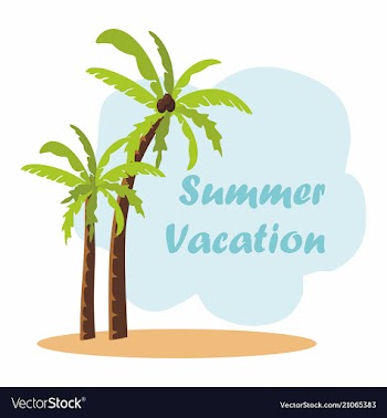 Palm trees on a sandy island summer vacation vector image