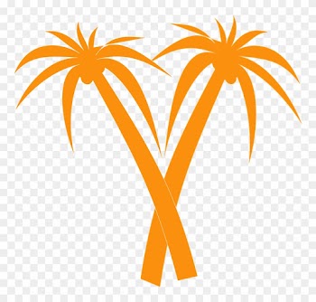 Palm Trees Orange Tropical Palm Silhouette Crossed - Orange Palm Tree Silhouette