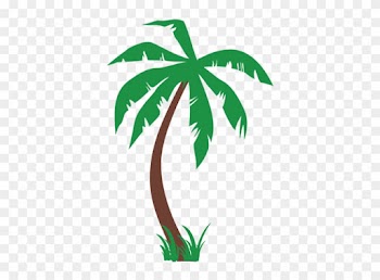 Palm Trees With Grass Wall Decal - Palm Tree