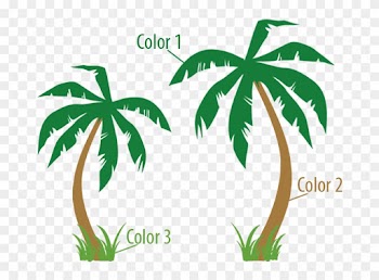 Palm Trees With Grass Wall Decal - Palm Tree