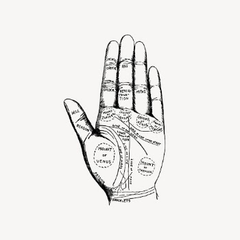 Palmistry chart hand clipart, vintage | Free Vector - rawpixel