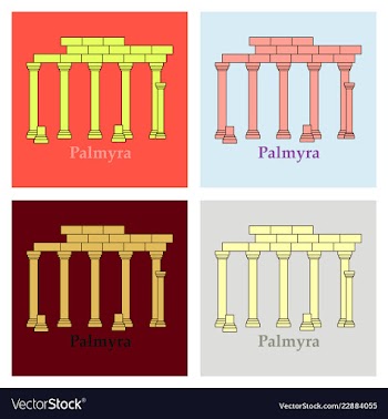 Palmyra in syria flat cartoon style historic vector image