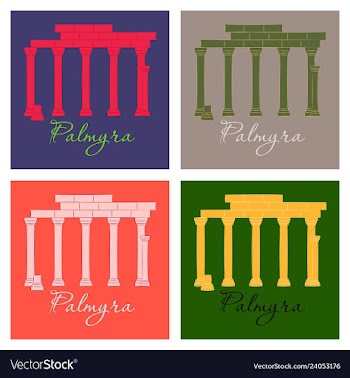 Palmyra in syria flat cartoon style historic vector image