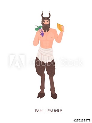 Pan or Faunus - god or deity of shepherds and fertility from ancient Greek and Roman religion