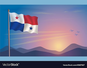 panama flag in the morning sun