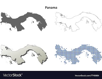 Panama outline map set vector image