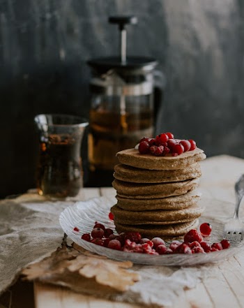 Pancakes and Red Fruit