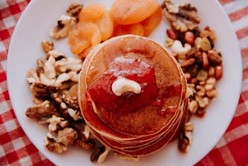 Pancakes On White Platter