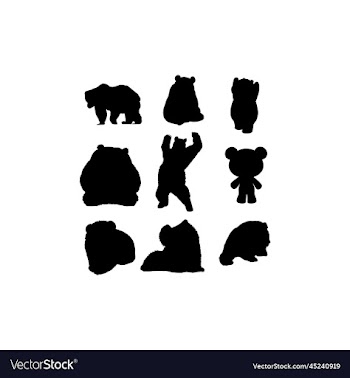 panda cute silhouette collection creative design
