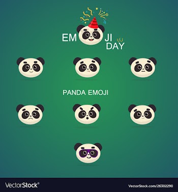 Panda emojis vector image