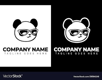 panda head logo design template modern design