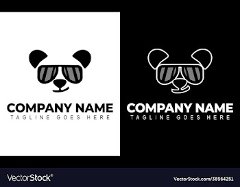 panda head logo design template modern design