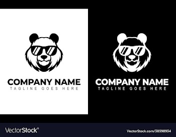panda head logo design template modern design