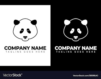 panda head logo design template modern design