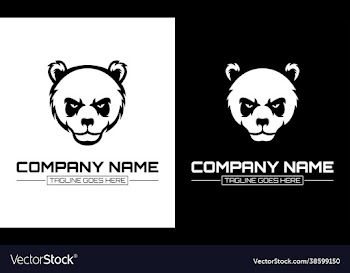 panda head logo design template modern design
