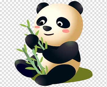 Panda illustration, Giant panda Red panda Cartoon, cute cartoon color red panda bamboo transparent background PNG clipart