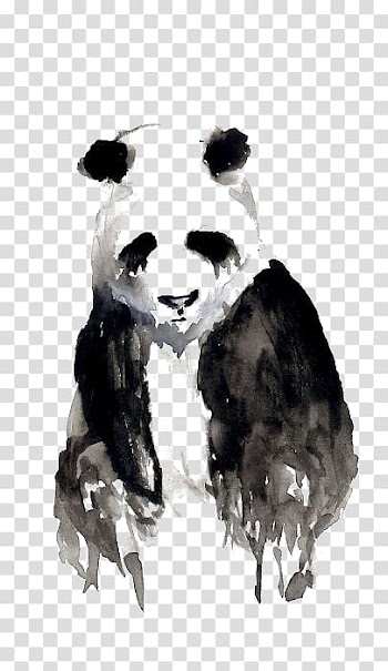 Panda painting, Giant panda Watercolor painting Oogway Drawing Art, Drawing Panda transparent background PNG clipart