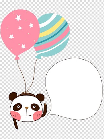 Panda with balloon , Giant panda Speech balloon Cartoon, Panda dialog transparent background PNG clipart