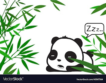 panda with bamboo