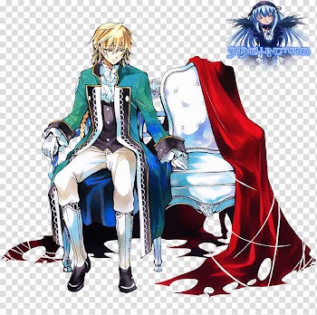 Pandora Hearts Render , male anime character sitting on chair art transparent background PNG clipart