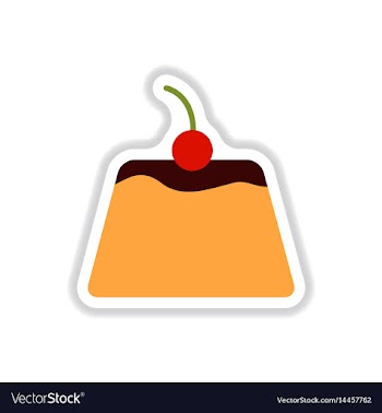 Panna cotta sticker vector image