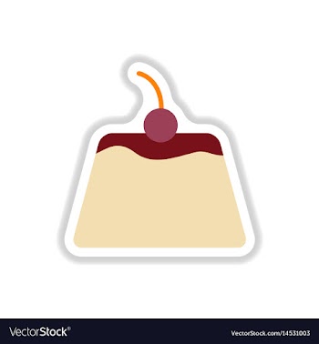Panna cotta sticker vector image