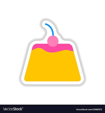 Panna cotta sticker vector image