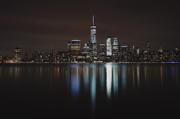 Panorama of a City during Night Time