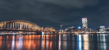 panorama photo t of city during night