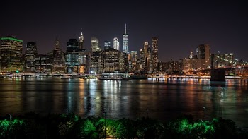 panoramic photography of city buildings at night