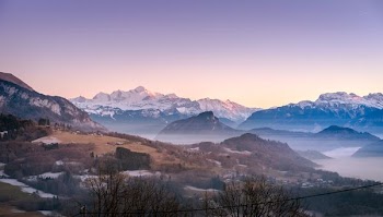 panoramic photography of fog mountain