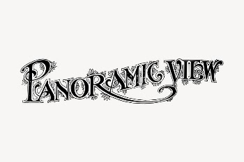 Panoramic view typography clipart, vintage | Free Vector - rawpixel