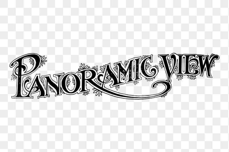 Panoramic view typography png sticker | Free PNG - rawpixel