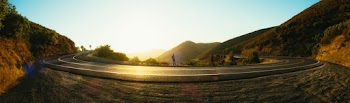 Panoramic View with Amazing Sunset