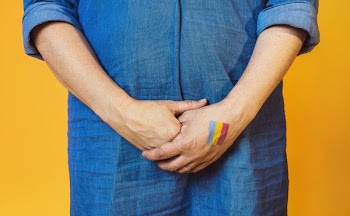 Pansexual Pride Flag Painted On Hand