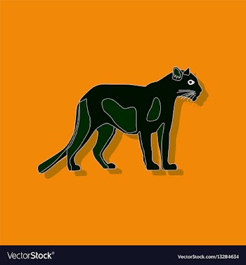 Panther paper sticker on stylish background vector image
