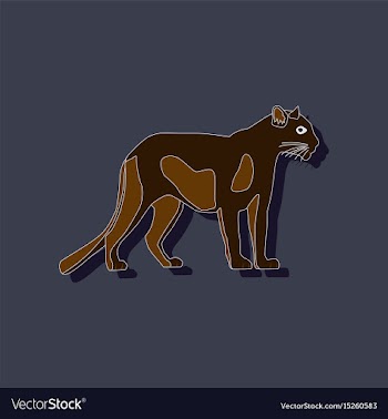 Panther paper sticker on stylish background vector image