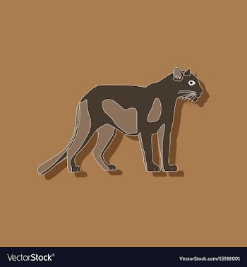 Panther paper sticker on stylish background vector image