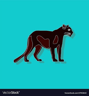 Panther paper sticker on stylish background vector image