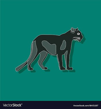 Panther paper sticker on stylish background vector image
