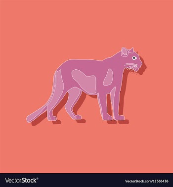 Panther paper sticker on stylish background vector image