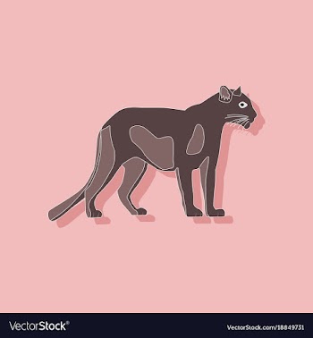 Panther paper sticker on stylish background vector image