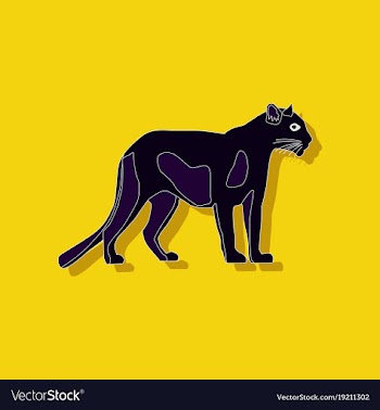 Panther paper sticker on stylish background vector image