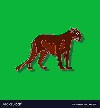 Panther paper sticker on stylish background vector image