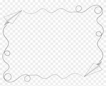 Paper Airplane Border By @arvin61r58, Paper Airplane - Line Art