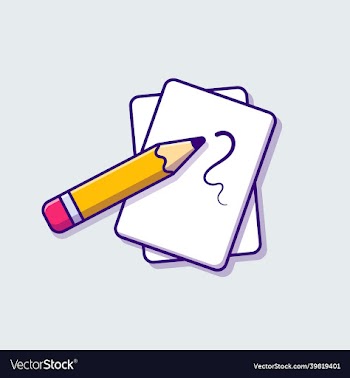 paper and pencil cartoon icon