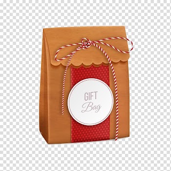 Paper Bag Gift, Beautifully cute kraft paper gift bags transparent background PNG clipart