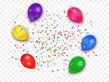 Paper Balloon Confetti Clip art - Colored balloons and confetti 